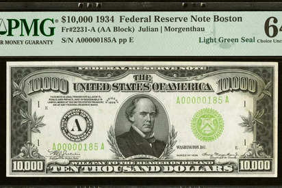 $10,000 BILL: A rare $10,000 bill dating back to the Great