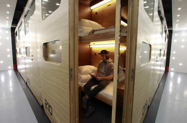 Sleepbox, a futuristic capsule hotel in Moscow, can accommodate more ...