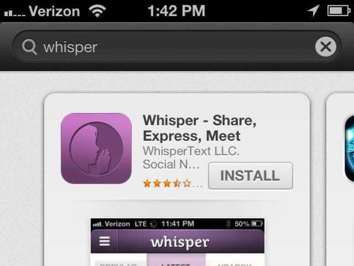 whisper app store