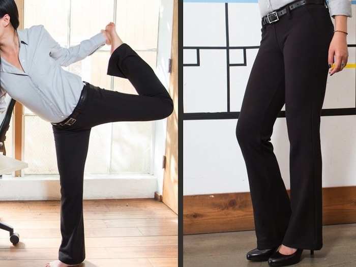 Betabrand Boot-Cut Navy Dress Yoga Pants