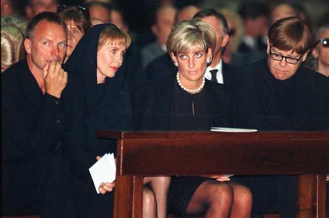 Sting, his wife Trudy Styler, Princess Diana, and Elton John attended ...