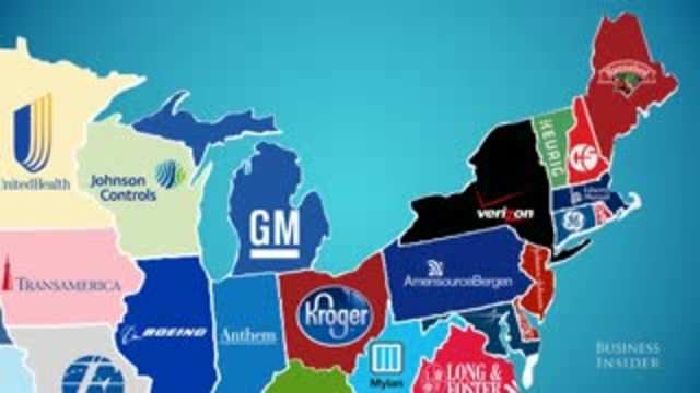 This Animated Map Shows The Largest Company By Revenue For Every State