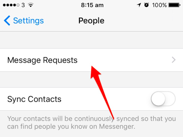 facebook messenger app message requests