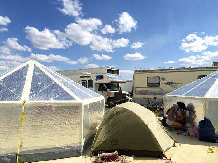 Here's what the inside of a 'fancy celebrity camp' at Burning Man looks