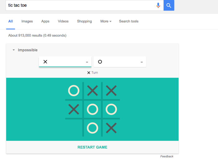 Google Now Lets You Play Solitaire and Tic Tac Toe in Search Results