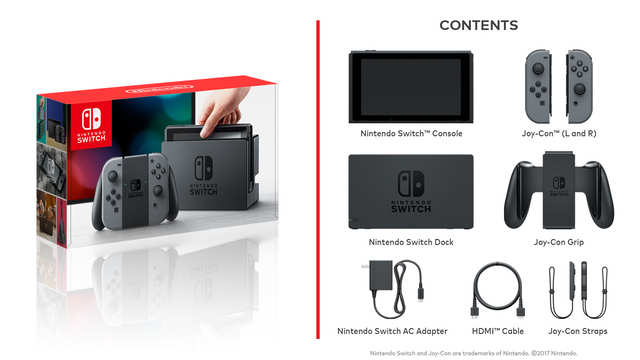 everything that comes with the nintendo switch