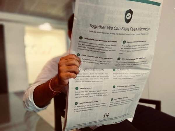 Whatsapp Takes To Print Ads To Curb Fake News In India Business Insider India