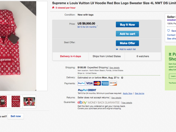 Supreme x Louis Vuitton Price List