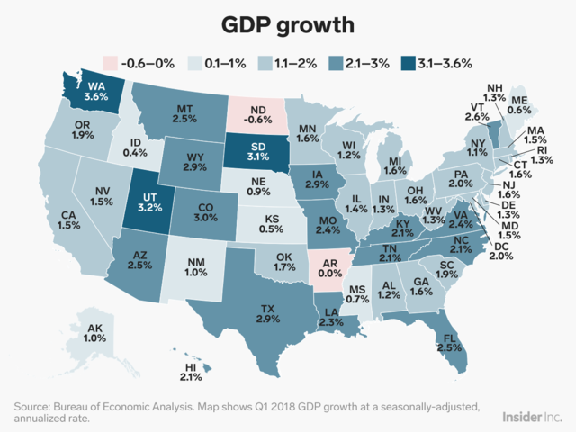 Washington Dcs Q1 2018 Gdp Per Capita Of About 195000 Was The Highest In The Country While 0700