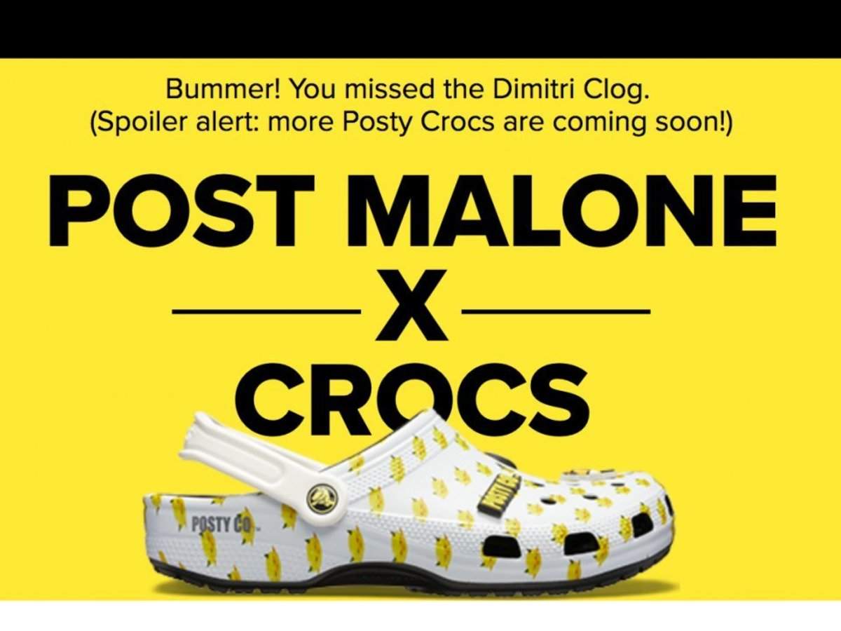 post malone crocs size 12