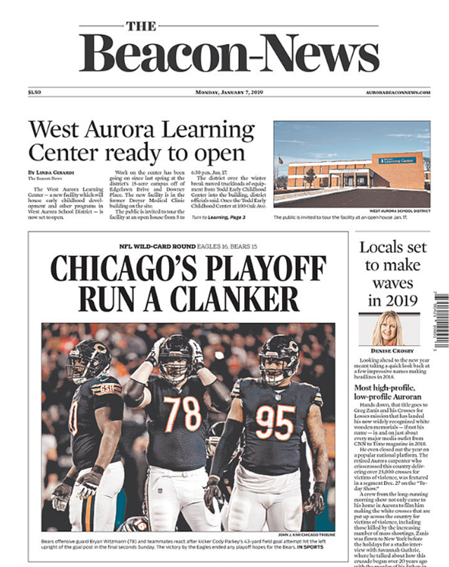 Eagles' Playoff Wild Card Win Over Bears in Newspaper Front Pages