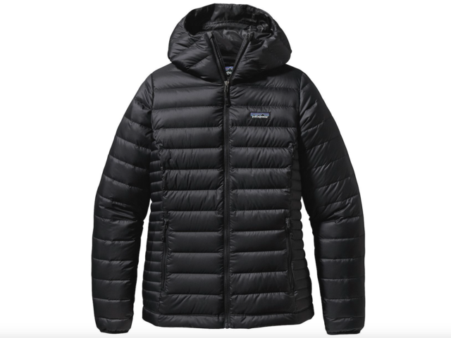 patagonia full zip hooded down jacket