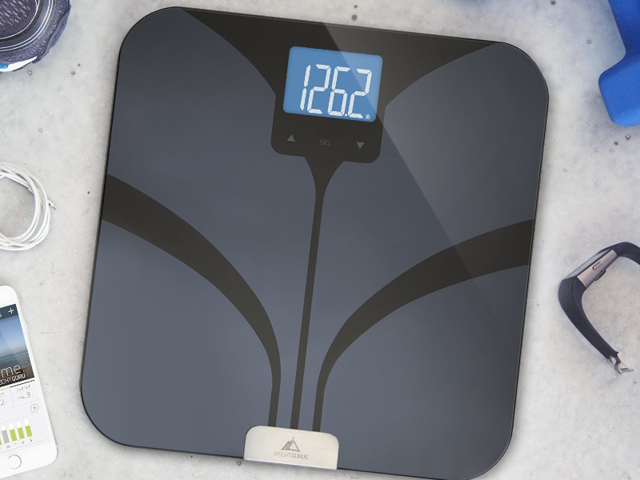 Body Fat Scale by Greater Goods, Accurate Digital Weight & Health Metrics,  Body Composition & Weight Measurements, Glass Top, with Large Backlit