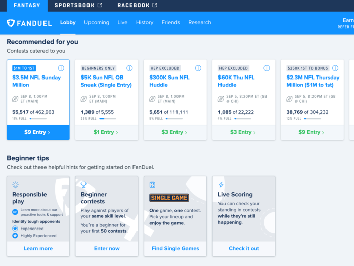 Popular fantasy football platform FanDuel is offering $20 to new users who  sign up in September - here's how to sign up and get started