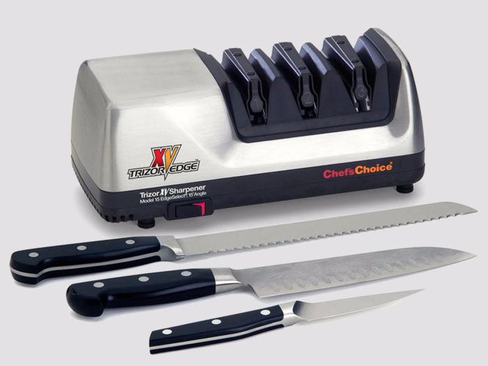 Chef'sChoice 4643 Manual Knife Sharpeners 15 and 20-Degree for Serrated and  Straight Knives Diamond Abrasives, 2-Stage, Gray