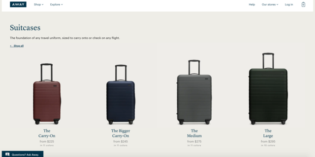 away travel vs samsonite