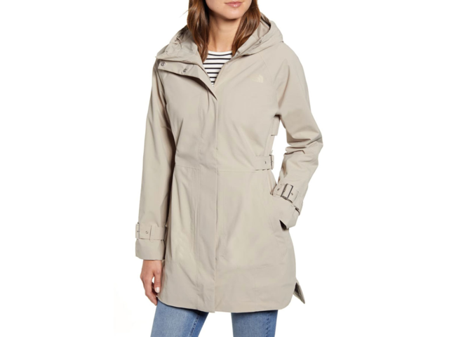 women's trench coat with hood and removable lining