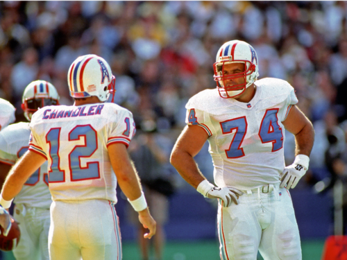 Vintage Buffalo Bills Chris Spielman Starting Line & Bruce Smith