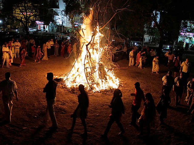 In observance of Holika Dahan, communities light bonfires to recreate ...