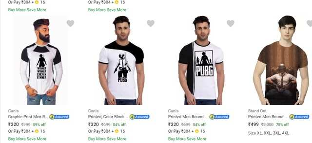 pubg t shirt in flipkart