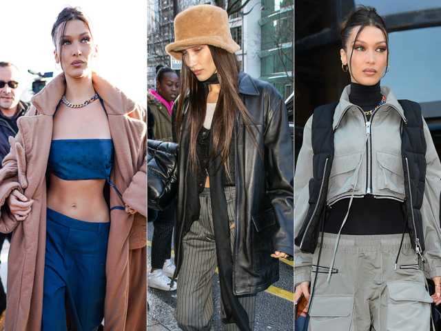 14 times Bella Hadid embraced early 2000s fashion trends, from low-rise ...