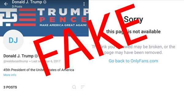 Images of a Donald Trump OnlyFans page were from 'impersonation ...