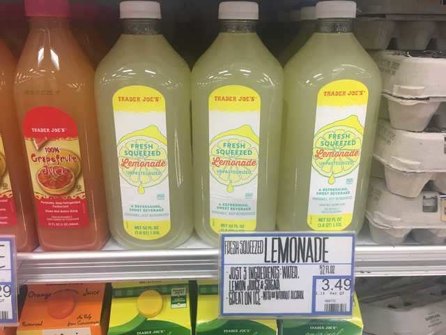 Trader Joes Lemonade Only Has Three Ingredients  