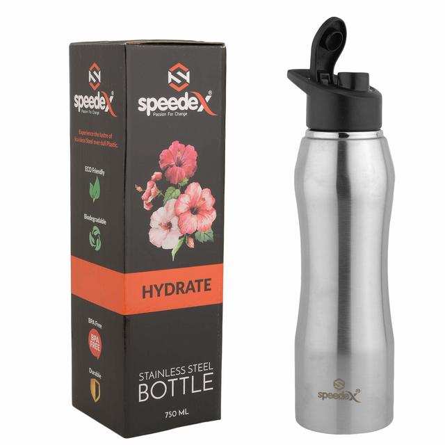 Stainless Steel Water Bottle Fridge Bottle Travel Bottle - 1000 ML wit