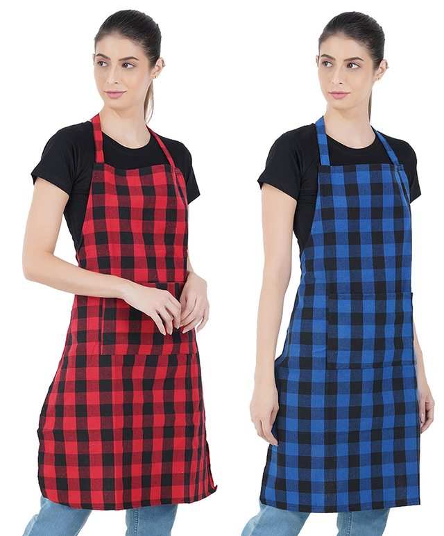 CUH Cooking Kitchen Apron Check Chef Apron with India | Ubuy