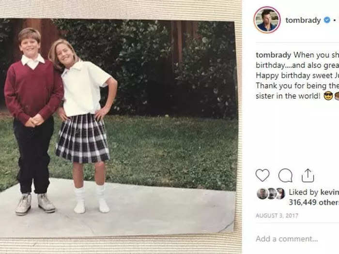 Tom Brady shares a photo of his bold high school haircut