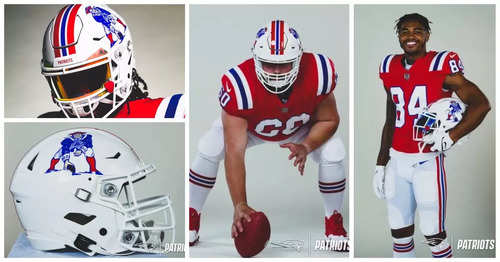 Patriots' red throwback uniforms with 'Pat Patriot' helmet to make return  in 2022