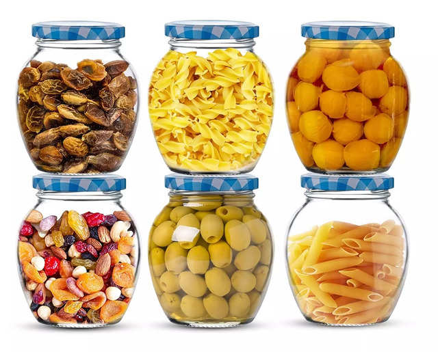 Buy 12 X LARGE GLASS JARS Plastic Lid 1100ml Food Storage Container  Canisters Jar Canister With Plastic Lid Kitchen Canisters Pantry Cookie  Jars Online in India 